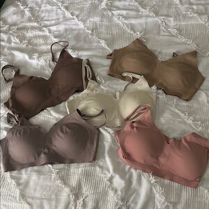 Seamless Women's Bra Set - Brown, Cream, Tan, Pink